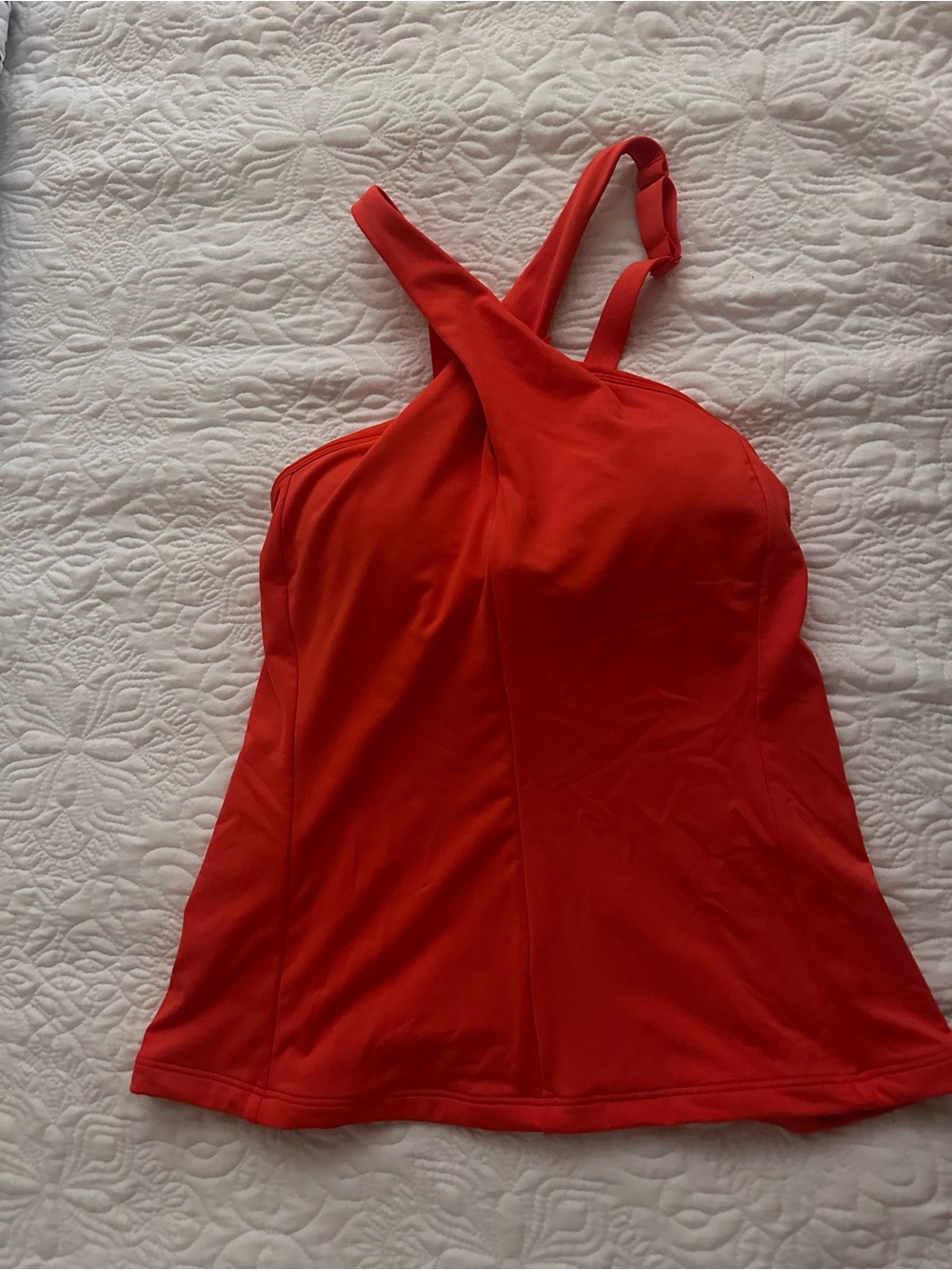 Athleta Women’s Orange Asymmetric Strap Tank Top